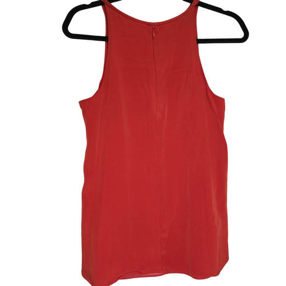 Theory red silk racer back flowy tank size medium - Picture 2 of 7